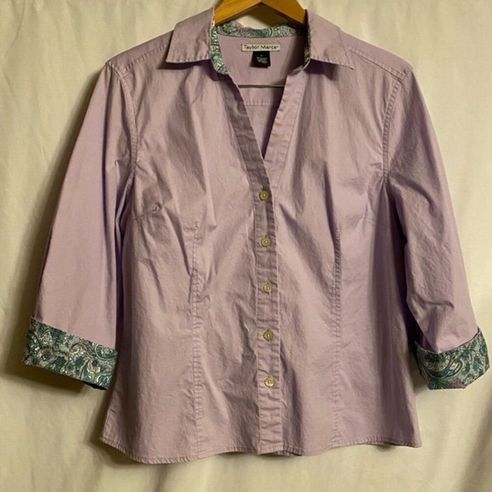 Lilac Taylor Marcs Womens XL Blouse Top Shirt